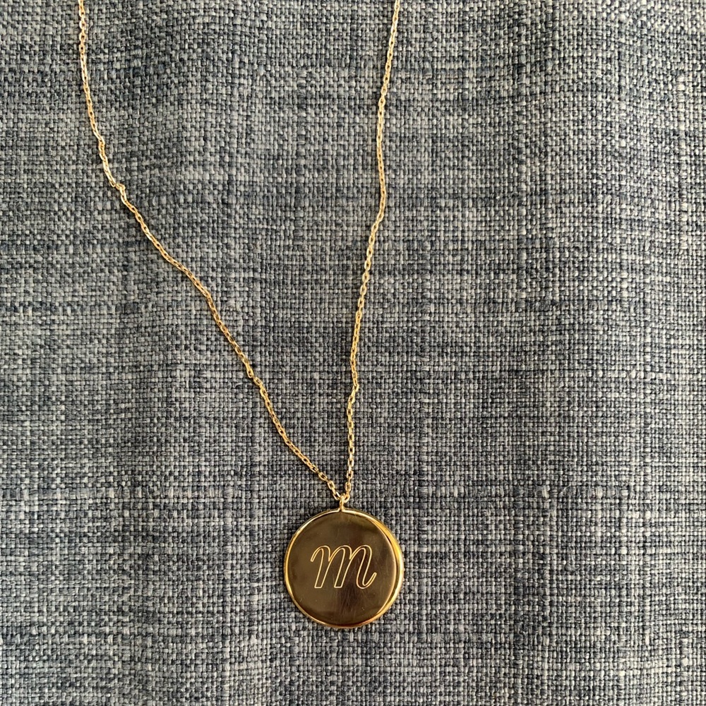 Kate spade personalized M demi fine round necklace